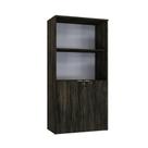 Armário Alto Estante Com 02 Portas 161,5x80x42cm Wlae80 Carvalho Dark - Branco
