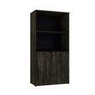 Armário Alto Estante Com 02 Portas 161,5x80x42cm Wlae80 Carvalho Dark - Preto