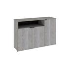 Armário Aparador Com 03 Portas E Nicho 89,5x135x42cm Wlap135 Snow - Preto