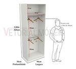 Armário Arara Dupla M20 Closet Lojas Organizador Roupas Mdp