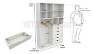Armário Arara Gaveta Samara M2 Mdp Colmeia Closet Loja Roupa Armário Arara Gaveta Samara M2 Mdp Colmeia Closet Loja Roupa