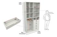 Armário Arara Gaveta Samara M8 Colmeia Closet Loja Mdp