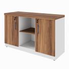 Armário Baixo Credenza 1,200,73X0,45m NOGAL SEVILHA/BRANCO - 34312