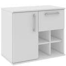 Armário Balcão Gabinete Para Banheiro 70cm Com 01 Gaveta 01 Porta Bia B06 Branco - Lyam Decor