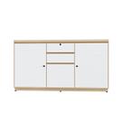 Armário Balcão LN40 1,37 x 0,41 x 0,74 com 2 Portas e 3 Gavetas Berlin com Branco
