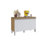 Armário Balcão Multiuso Manu 120cm 3 Portas S/Tampo AM/BC - Ajl Móveis