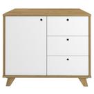 Armário Balcão Multiuso Para Escritório Sala 1 Porta 3 Gavetas Lugano A02 Olmo Branco - Lyam Decor Armário Balcão Multiuso Para Escritório Sala 1 Porta 3 Gavetas Lugano A02 Olmo Branco - Lyam Decor