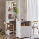 Armário Bancada de Cozinha 2 portas com Mesa Retrátil Dual