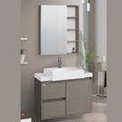 Armario banheiro kit valentina 60cm grigio - fabribam