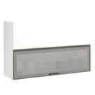 Armário Basculante Misto Perola 120 cm 1 Porta Fechada 1 Porta Alumínio com Vidro Reflecta Prata Luciane