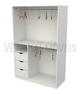 Armário Cabideiro Gaveta Misto M24 100% Mdf Closet Arara