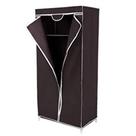 Armário camping portátil preto guarda-roupa multifuncional com arara e cabideiro