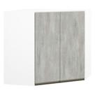 Armário Canto Diagonal 2 Portas Branco Polar C/Concreto