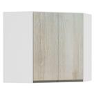 Armário Canto Diagonal 2 Portas Branco Polar C/Legno Crema