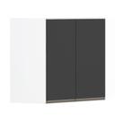 Armário Canto Diagonal 2 Portas Branco Polar C/Preto