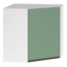 Armário Canto Diagonal 2 Portas Branco Polar C/Verde