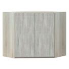 Armário Canto Diagonal 2 Portas Legno Crema C/Concreto