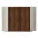 Armário Canto Diagonal 2 Portas Legno Crema C/Nogueira