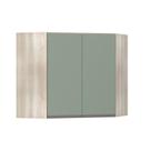 Armário Canto Diagonal 2 Portas Luci Legno Crema C/Verde
