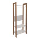 Armário Closet com Prateleira 65x165,5x35,4cm Amêndoa/Branco Armário Closet com Prateleira 65x165,5x35,4cm Amêndoa/Branco