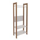 Armário Closet com Prateleira 65x165,5x35,4cm Amêndoa/Branco Armário Closet com Prateleira 65x165,5x35,4cm Amêndoa/Branco