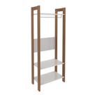 Armário Closet com Prateleira AZ1029 Amêndoa/Branco - Tecno Armário Closet com Prateleira AZ1029 Amêndoa/Branco - Tecno