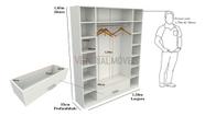 Armário Colmeia Cabideiro Gaveta Mdp Closet Lojas Expositor