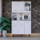 Armário Compacto com 5 Portas, 1 Gaveta e Nichos Kit Completo Ideal para Cozinha