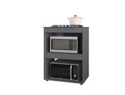 Armário Cooktop Adriana Cinza C/Tampo Fogão 4 ou 5 Bocas - AJL Móveis