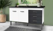 Armario Cozinha 144cm Euro Branco/ebano Fimap
