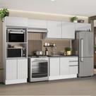 Armário Cozinha Acordes 100% Mdf com Balcão e Portas Branco Armário Cozinha Acordes 100% Mdf com Balcão e Portas Branco