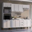 Armário Cozinha Americana Modulada Completa 260cm 5 Peças com Balcão Multimóveis CR20495