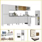 Armário Cozinha Casa Completa Mobiliada 5 Ambientes Multimóveis Cr60009 Branco nogueira Off White