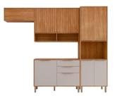 Armário Cozinha Compacta 100Mdf 4 Pçs 2 Aéreos 1 Torre E 1 Balcão Divina Mgm Móveis
