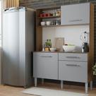Armário Cozinha Compacta 120cm Rustic/cinza