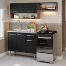 Armário Cozinha Compacta 165cm Pia Rustic/Preto