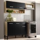 Armário Cozinha Compacta Arizona Tiny Carvalho/Preto Carraro