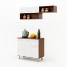 Armário Cozinha Compacta BRV Mel e Branco MDP 4 Portas 1 Gaveta