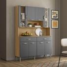 Armário Cozinha Compacta Golden com 8 Portas e 2 Gavetas em MDP Freijó/Gris - Kits Paraná Armário Cozinha Compacta Golden com 8 Portas e 2 Gavetas em MDP Freijó/Gris - Kits Paraná