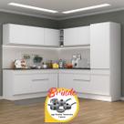 Armário Cozinha Completa Canto Veneza MP2101 Multimóveis Branco Brinde Jogo de Panelas Tramontina