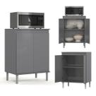 Armário Cozinha Estilo Americano Suporte Microondas 2 Portas