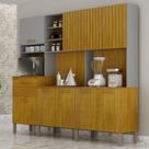 Armário Cozinha Lira Plus 9 Portas 2 Gvts Nicho Mobilihouse Cinamomo/cinza Acetinado Armário Cozinha Lira Plus 9 Portas 2 Gvts Nicho Mobilihouse Cinamomo/cinza Acetinado