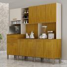 Armário Cozinha Lira Plus 9 Portas 2 Gvts Nicho Mobilihouse Off White Acetinado/cinamomo