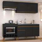 Armário Cozinha Modulada Compacta c/ Gabinete p/ Pia e Balcão p/ Cooktop Veneza Multimóveis MP3775