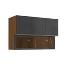 Armário Cozinha Modulado Vibra T651 c/ 4 Portas c/ Vidro 120cm Canela/Grafite Lacca Kappesberg Armário Cozinha Modulado Vibra T651 c/ 4 Portas c/ Vidro 120cm Canela/Grafite Lacca Kappesberg