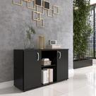 Armário Credenza 2 Portas Pivotante Cred Preto