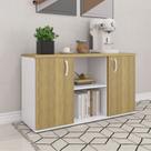 Armário Credenza 2 Portas Pivotante P25 Branco/Samba