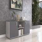 Armário Credenza 2 Portas Pivotante P25 Cinza/Grafito