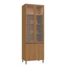 Armário Cristaleira 4 Portas 70cm com Pés Maxxi Canela Kappesberg
