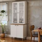 Armário Cristaleira com 2 Portas de Vidro e Balcão com 2 Portas Provençal 100% Mdf